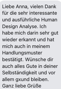 Feedback Human Design Analyse